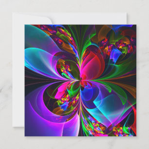 Modern Blommigt Abstrakt Art Red Blue Mönster #12