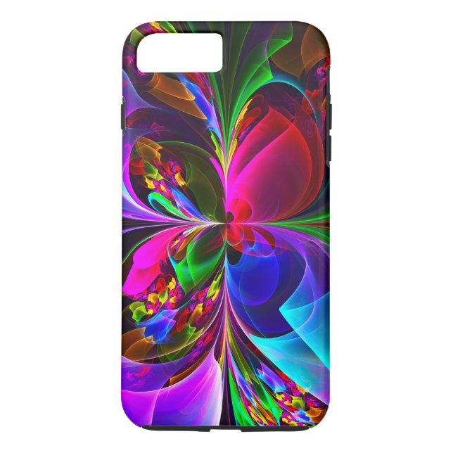 Modern Blommigt Abstrakt Art Red Blue Mönster #12 Case-Mate iPhone Skal (Baksida)