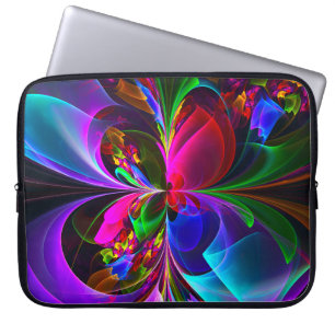 Modern Blommigt Abstrakt Art Red Blue Mönster #12 Laptop Fodral