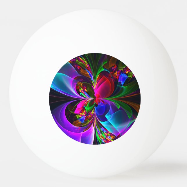 Modern Blommigt Abstrakt Art Red Blue Mönster #12 Pingisboll (Framsidan)