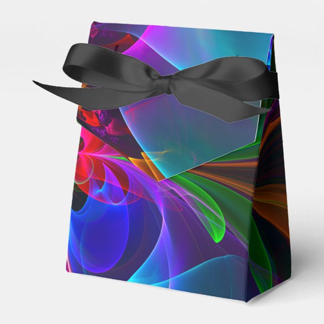 Modern Blommigt Abstrakt Art Red Blue Mönster #12 Presentaskar (Framsidan Sidan)