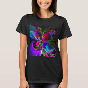 Modern Blommigt Abstrakt Art Red Blue Mönster #12 T Shirt