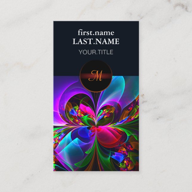 Modern Blommigt Abstrakt Art Red Blue Mönster #12 Visitkort (Framsida)