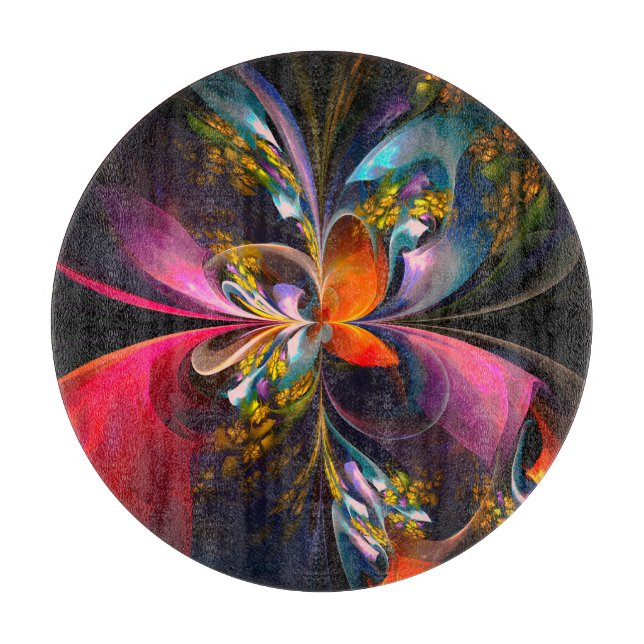 Modern Blommigt Abstrakt Art Red Blue Mönster #13 (Framsidan)