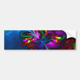 Modern Blommigt Abstrakt Art Red Blue Mönster #15 Bildekal