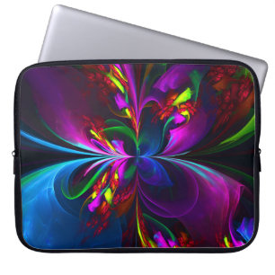Modern Blommigt Abstrakt Art Red Blue Mönster #15 Laptop Fodral