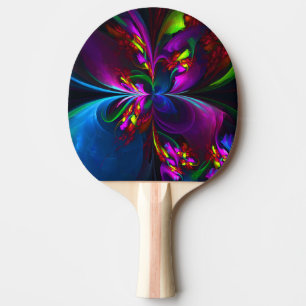Modern Blommigt Abstrakt Art Red Blue Mönster #15 Pingisracket