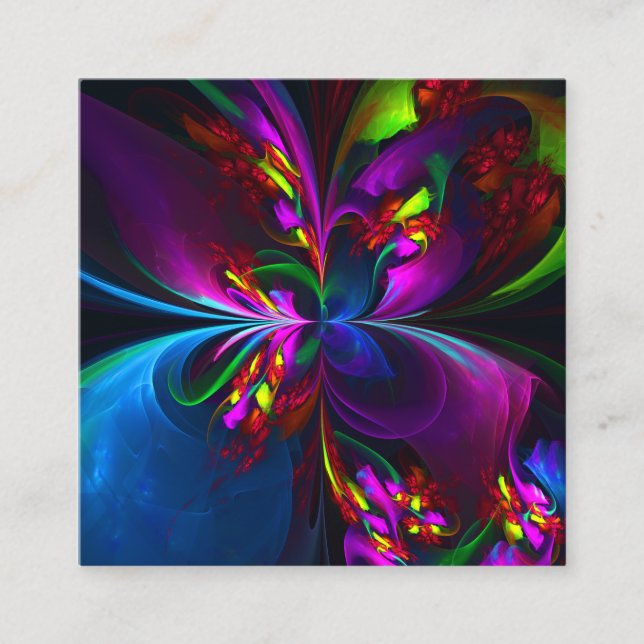 Modern Blommigt Abstrakt Art Red Blue Mönster #15 Tilläggskort (Framsida)