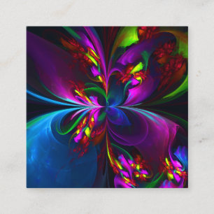 Modern Blommigt Abstrakt Art Red Blue Mönster #15 Tilläggskort