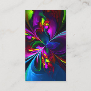 Modern Blommigt Abstrakt Art Red Blue Mönster #15 Visitkort
