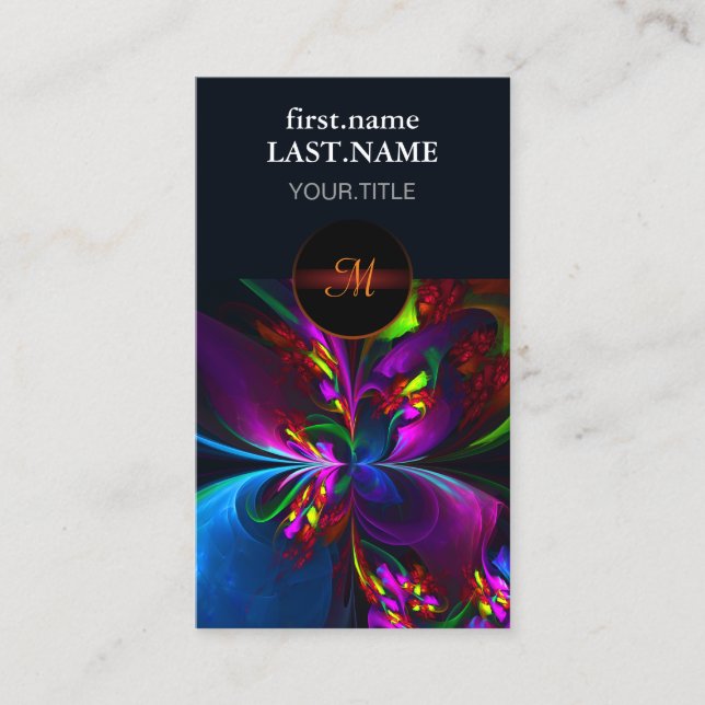 Modern Blommigt Abstrakt Art Red Blue Mönster #15 Visitkort (Framsida)