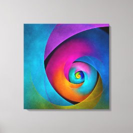 Modern Blommigt Abstrakt Art Rosa Blue Mönster #17 Canvastryck