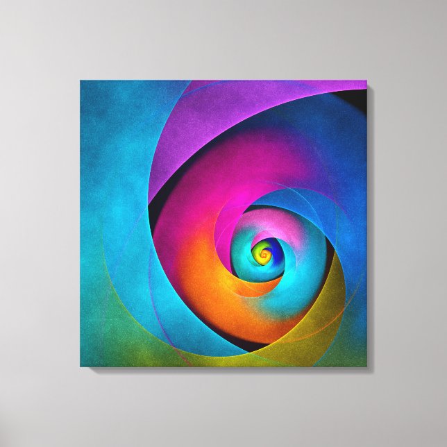 Modern Blommigt Abstrakt Art Rosa Blue Mönster #17 Canvastryck (Framsida)