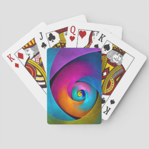 Modern Blommigt Abstrakt Art Rosa Blue Mönster #17 Casinokort