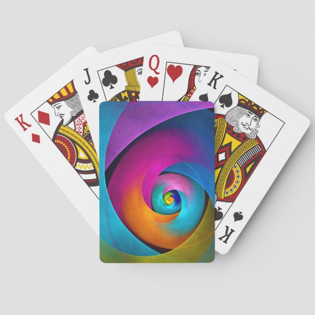 Modern Blommigt Abstrakt Art Rosa Blue Mönster #17 Casinokort (Baksidan)