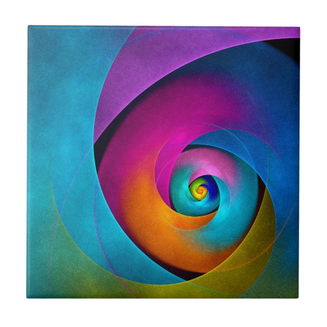 Modern Blommigt Abstrakt Art Rosa Blue Mönster #17 Kakelplatta (Framsidan)