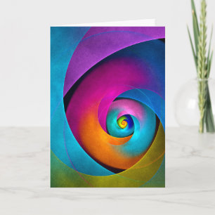 Modern Blommigt Abstrakt Art Rosa Blue Mönster #17 Kort
