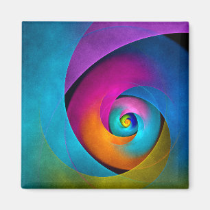 Modern Blommigt Abstrakt Art Rosa Blue Mönster #17 Magnet