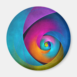 Modern Blommigt Abstrakt Art Rosa Blue Mönster #17 Magnet