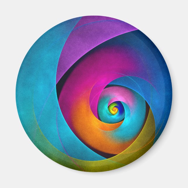 Modern Blommigt Abstrakt Art Rosa Blue Mönster #17 Magnet (Framsidan)