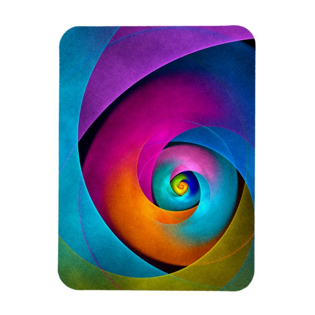 Modern Blommigt Abstrakt Art Rosa Blue Mönster #17 Magnet (Vertikal)