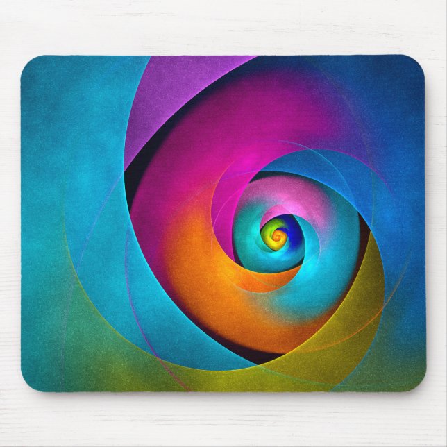 Modern Blommigt Abstrakt Art Rosa Blue Mönster #17 Musmatta (Framsidan)