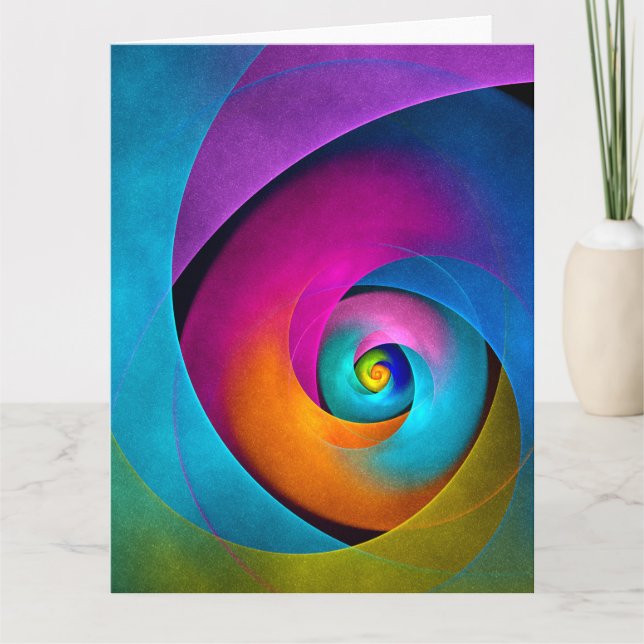 Modern Blommigt Abstrakt Art Rosa Blue Mönster #17 Tack Kort (Framsida)