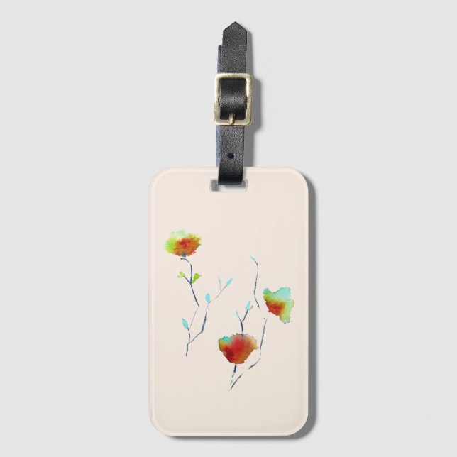 Modern Blommigt Abstrakt konst blomma vattenfärg Bagagebricka (Framsida vertikal)