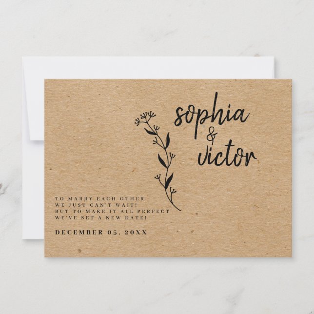 Modern Blommigt ändrar datummeddelande (Framsida)