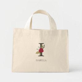 Modern Blommigt Anpassade Monogrammed Brev I Mini Tygkasse