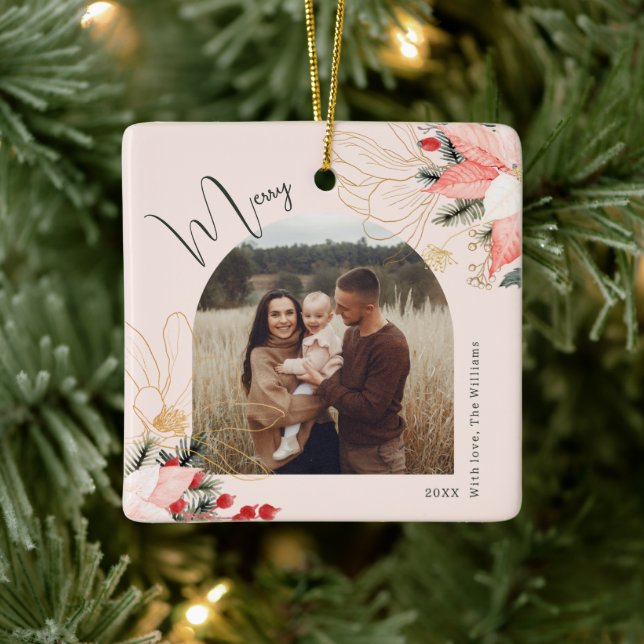 Modern Blommigt Arch God jul Helgdag Julgransprydnad Keramik (Träd)