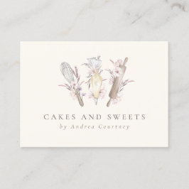 Modern Blommigt Bakery Pastry Chef Baking Utensils Visitkort