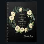 Modern Blommigt bärbar dator Anteckningsbok<br><div class="desc">Du kan anpassa den här designen. Modern text i gult och grönt med blommigt rev.</div>