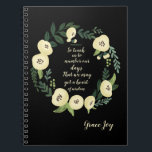 Modern Blommigt bärbar dator Anteckningsbok<br><div class="desc">Du kan anpassa den här designen. Modern text i gult och grönt med blommigt rev.</div>