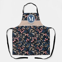 Modern Blommigt Berries Unisex Neutralt Blue Rosa