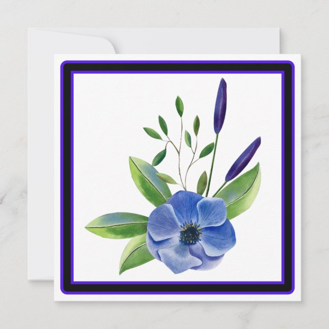 MODERN BLOMMIGT, BLANKINSID, KVARKORT INBJUDNINGAR (Framsida)