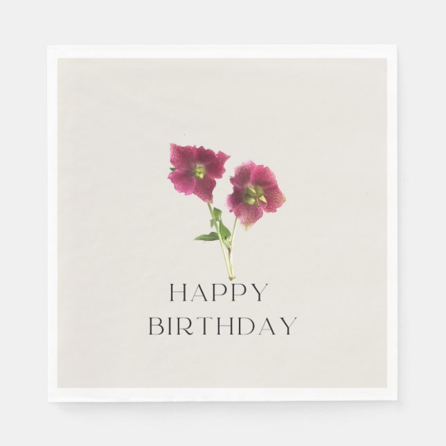 Modern Blommigt blomma Pappersservett (Framsidan)