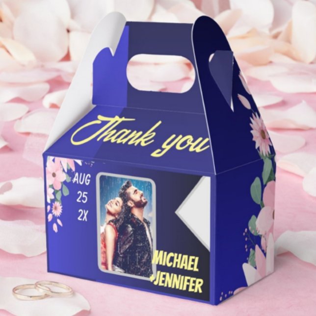 Modern Blommigt Blue Heaven Anpassningsbar Photo B Presentaskar (Skapare uppladdad)