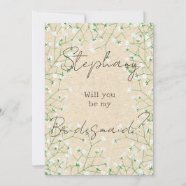 Modern Blommigt Boho-Chic blir min bridessa Inbjudningar