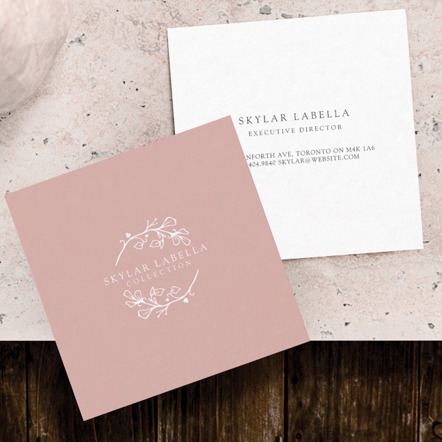 Modern Blommigt Botanic Line-art Logotyp Wandeans Visitkort (Skapare uppladdad)