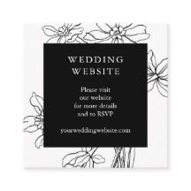 Modern Blommigt Botaniskt svart och vitt Bröllop