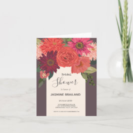 Modern Blommigt Bouquet-Möhippa till hösten Inbjudan