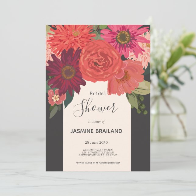 Modern Blommigt Bouquet-Möhippa till hösten Inbjudningar (Stående Fram)