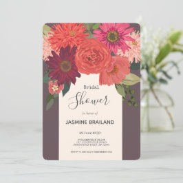 Modern Blommigt Bouquet-Möhippa till hösten Inbjudningar