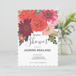 Modern Blommigt Bouquet-Möhippa till hösten Inbjudningar