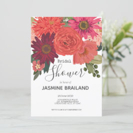 Modern Blommigt Bouquet-Möhippa till hösten Inbjudningar