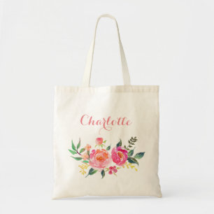 Modern Blommigt Bridesmaid Personlig-3 Tygkasse
