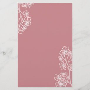 Modern Blommigt Bröllop Brevpapper