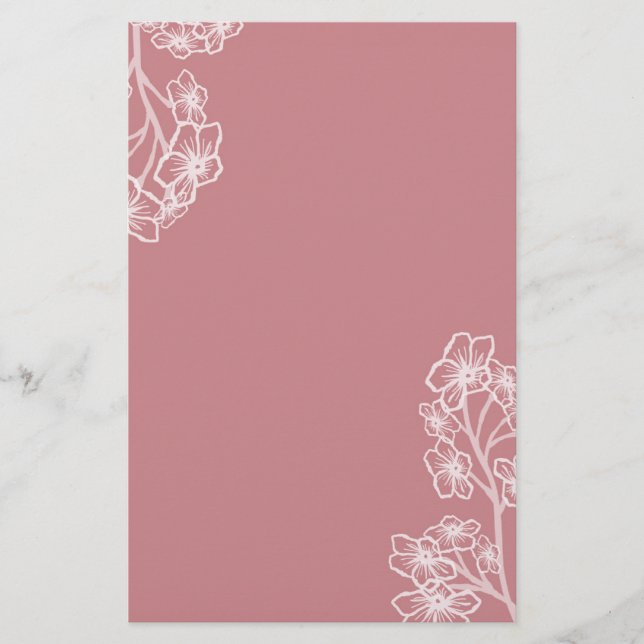 Modern Blommigt Bröllop Brevpapper (Framsida)