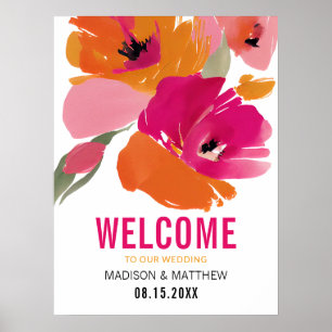 Modern Blommigt Bröllop Digital Download Poster
